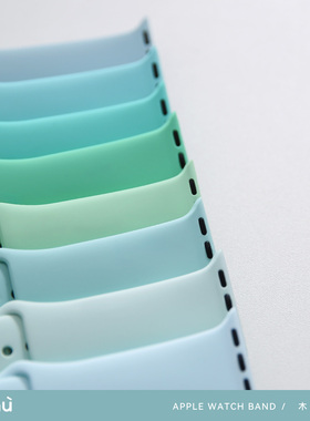 适用s10/S11苹果apple薄荷系手表带ultra/s9硅胶iwatch壳7/8代se2