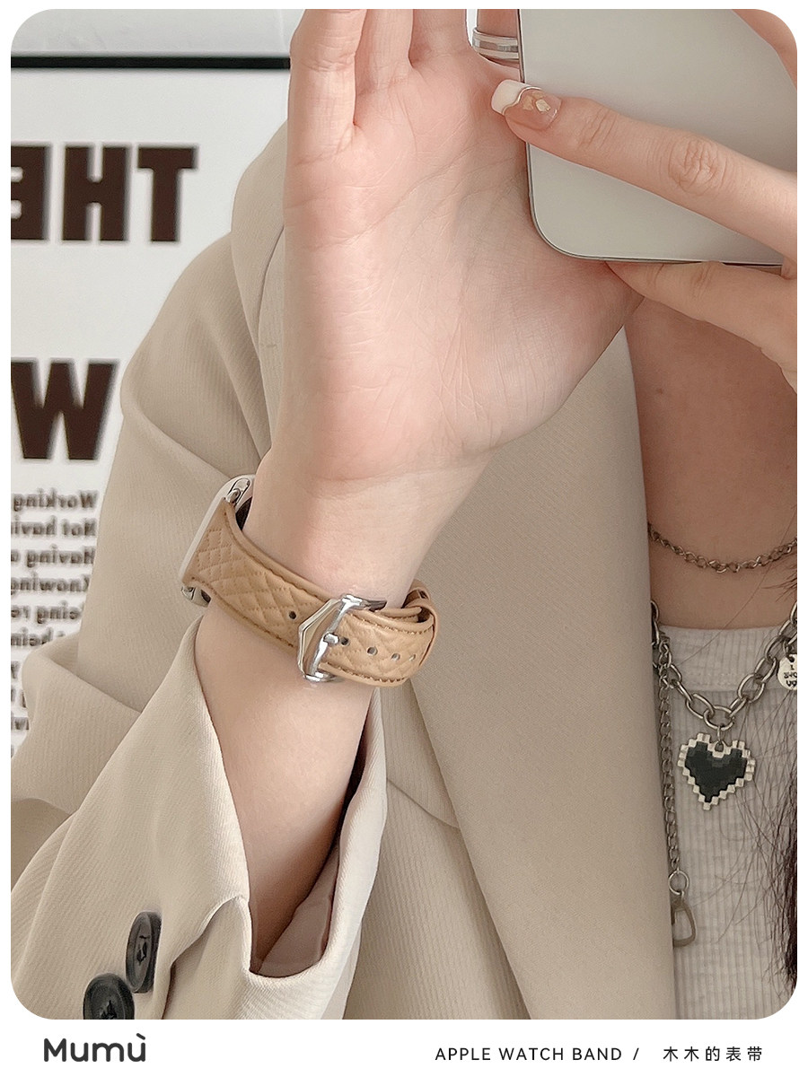 MUMU IWATCH AUTUMN WINTER BRITISH S9 WIND LEATHER WATCH SE2 WOMENS S78 GENERATION FOR APPLEWATCH