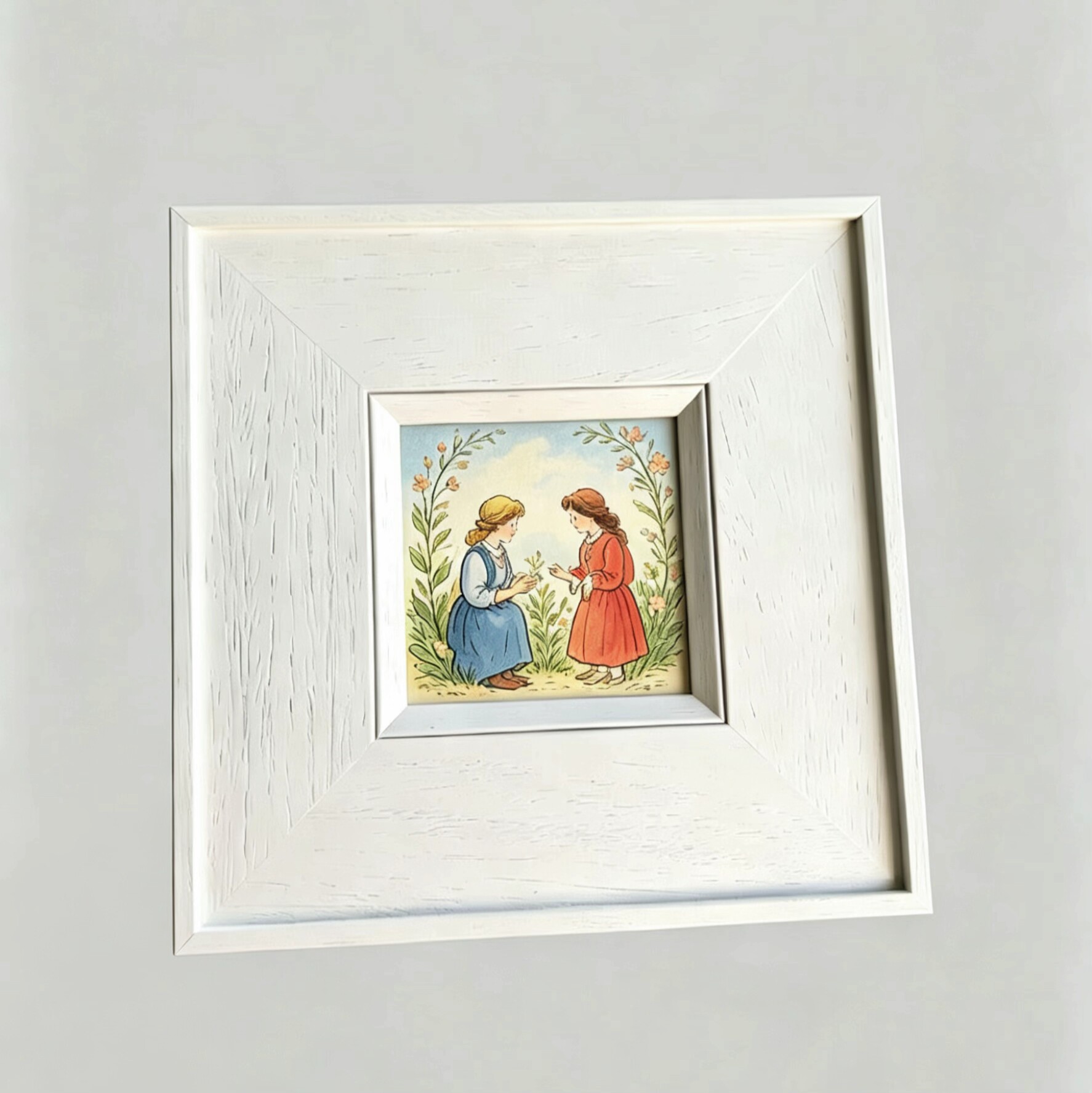 现代简约百搭实木白色画框水彩油画陶瓷画装框照片相框