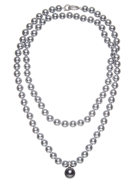 MPAY2025简约高级感轻奢双层叠戴长款珍珠项链