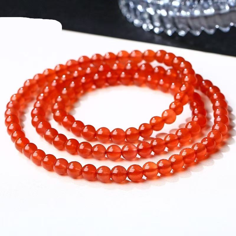 MPAY2025三生吉运三圈红玛瑙手串【多样性发货】