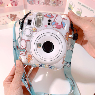 富士迷你拍立得保护壳mini12/11/9/8/7+7s透明硬壳套25/26/liplay