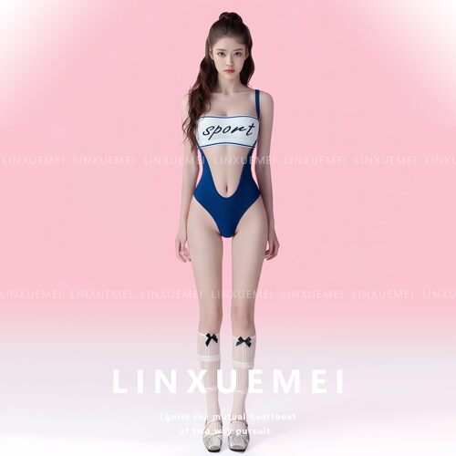 绫学妹醉骨销魂qqny性感睡衣镂空抹胸背带暗扣高级连体裤运动制服