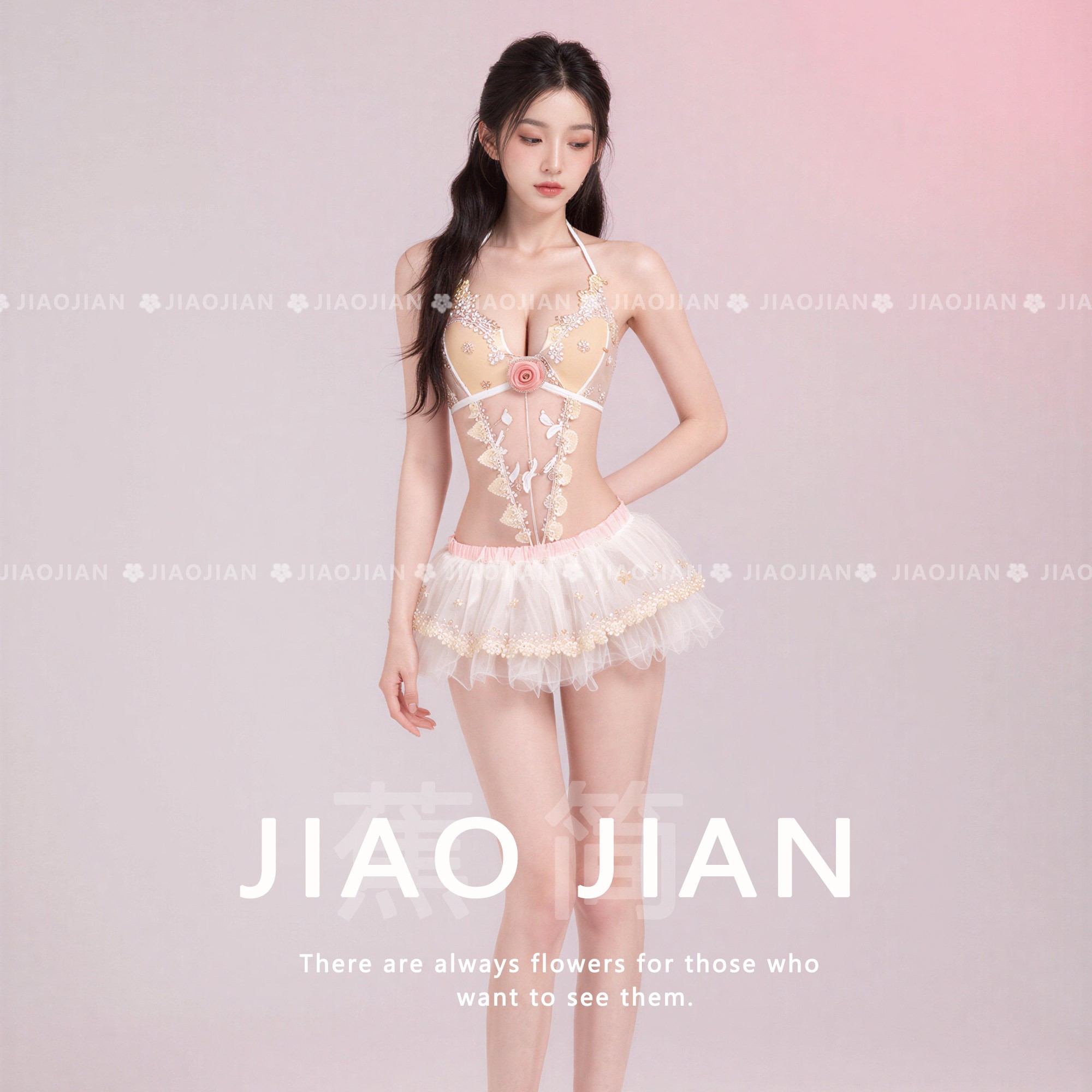 绫学妹帐暖衾温qqny 高级感蓬蓬裙性感纯欲深V小胸显大睡裙女套装