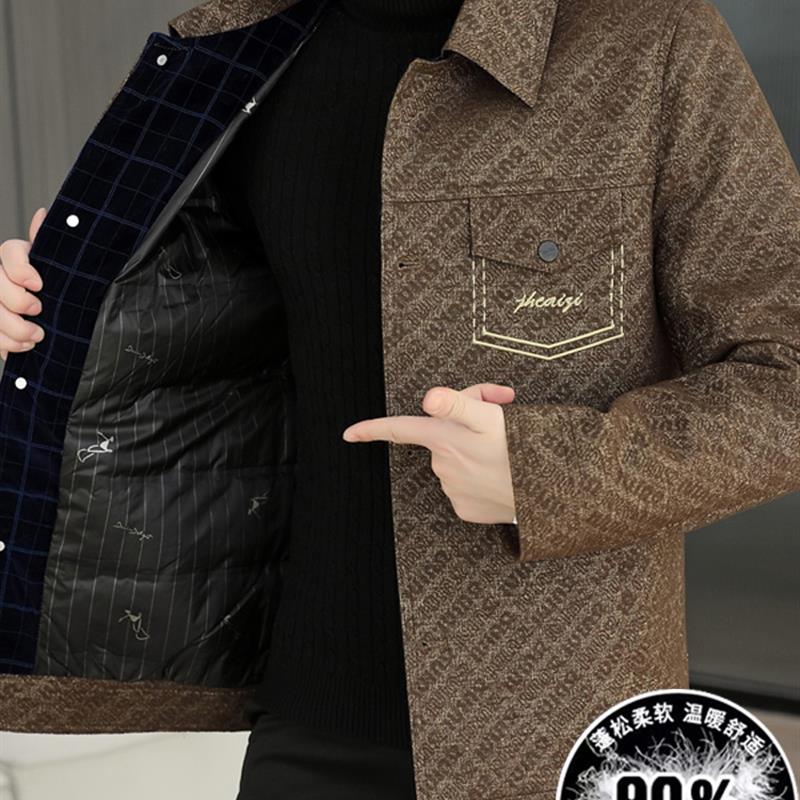 冬季新款毛呢夹克男士翻领休闲韩版防寒羽绒服短款呢子大衣外套潮