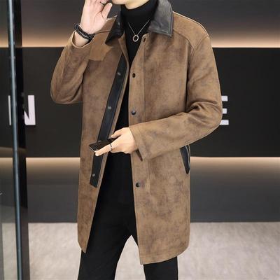 2025冬季新款高级感羽绒服男士中长款潮流帅气派克皮衣风衣外套男