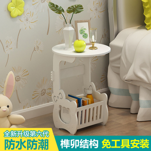 小茶几简约家用小圆桌小户型卧室迷你床头柜客厅圆形桌子边几 欧式