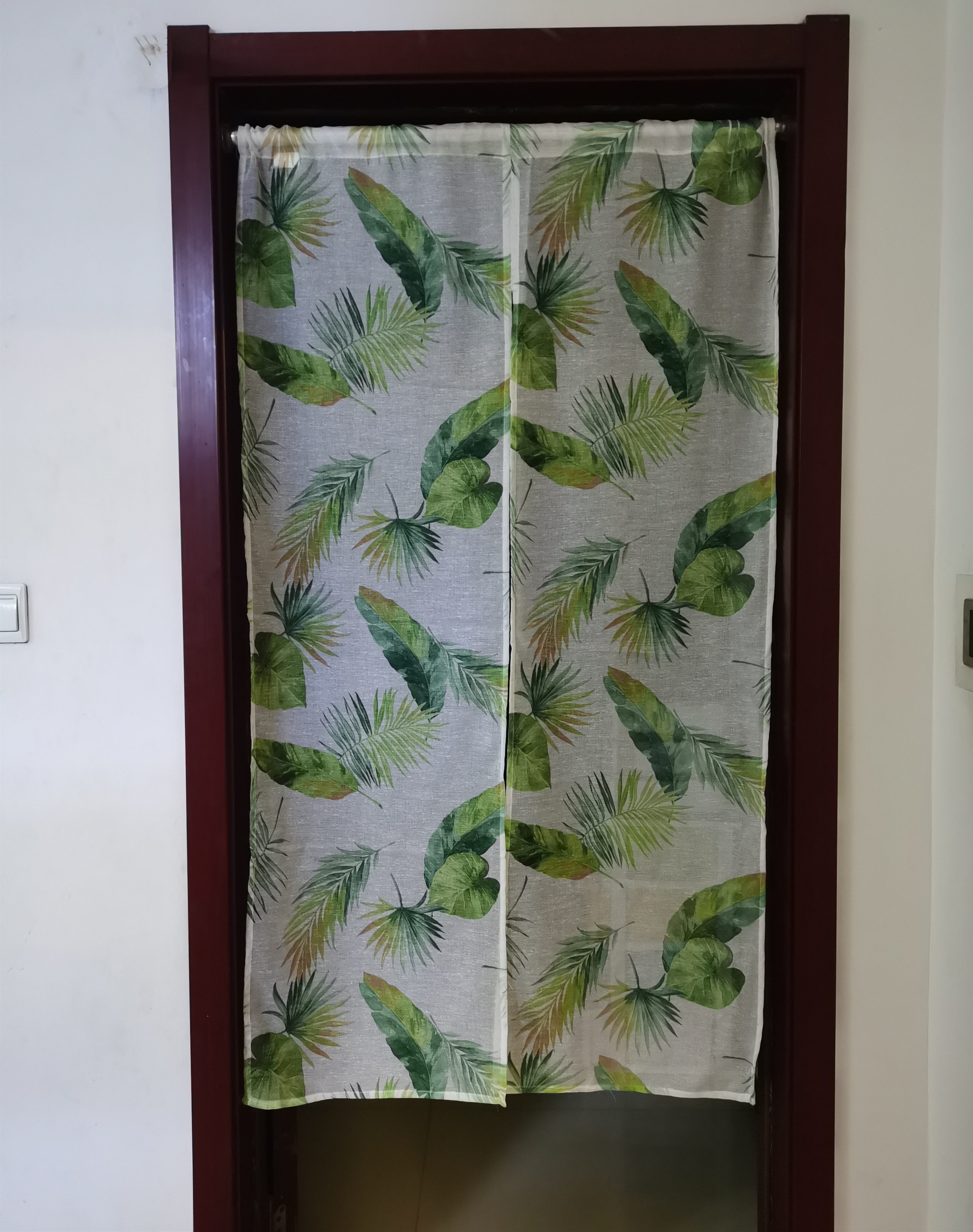 出口日本剩余半透纱帘半截门帘布帘风水隔断帘85*150cm_虎窝淘