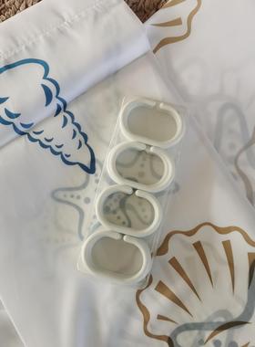 外贸防霉防水速干涤纶布浴帘红色彩圈180宽*180cm卫生间隔断帘