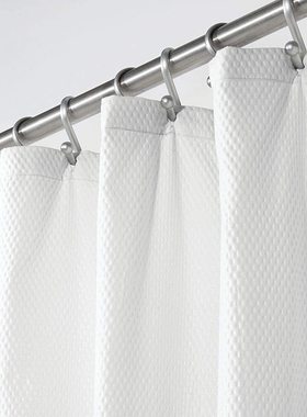 出口剩余速干涤纶布柔浴帘素色单色隔断帘纯白色衣橱挂帘180*180