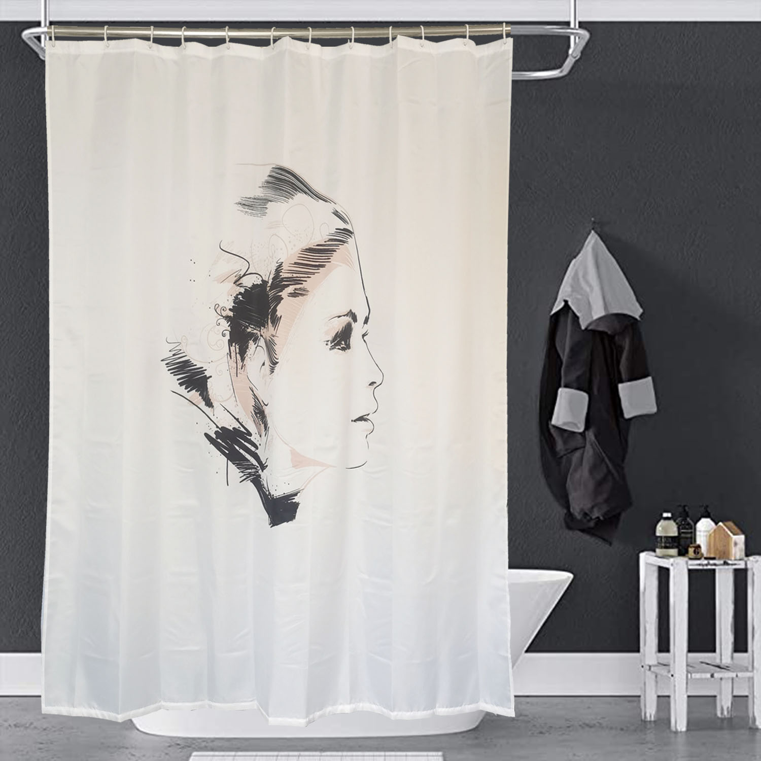 圈圈速干涤纶布防水面料浴帘