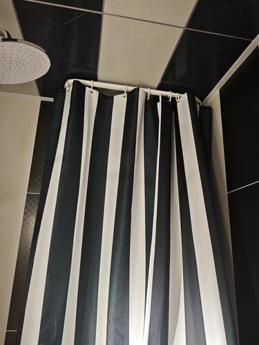 出口剩余加厚防霉防水涤纶布浴帘卫生间淋浴洗澡隔断帘180条纹帘