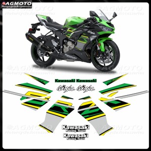 AGMOTO 适用于川崎636 ZX6R 2019年KRT版画防水改色全车拉花贴纸