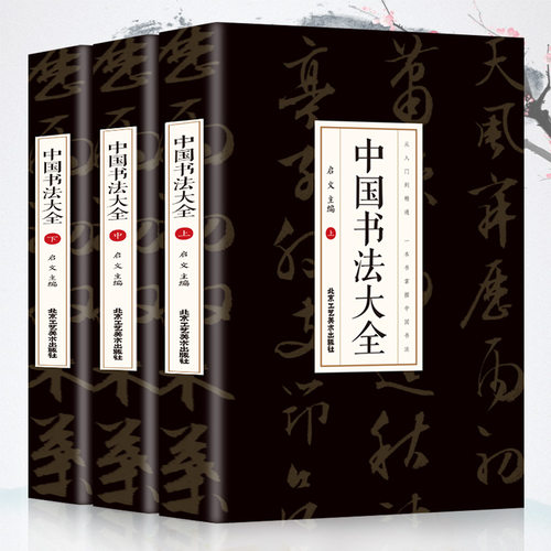 中国书法大全一本通全套3册中国五千年从古至今的书法名家由浅入深的书写技法正版书籍赠附精美书签书法艺术基础知识从入门到精通