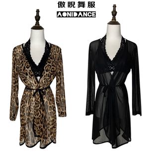 包邮 傲睨舞服新款 上衣教课送腰绳 拉丁舞服可做系腰裙开衫 网纱套装