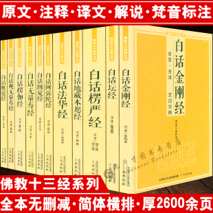 佛学经典全套11册 原文注释文白对照大智度论白话法华经楞伽经楞严经坛经圆觉经观无量寿经金刚经地藏本愿经佛学经典书籍