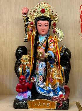 陈靖姑临水夫人神像植发植眉香樟木雕家用三奶夫人陈太后陈十四娘