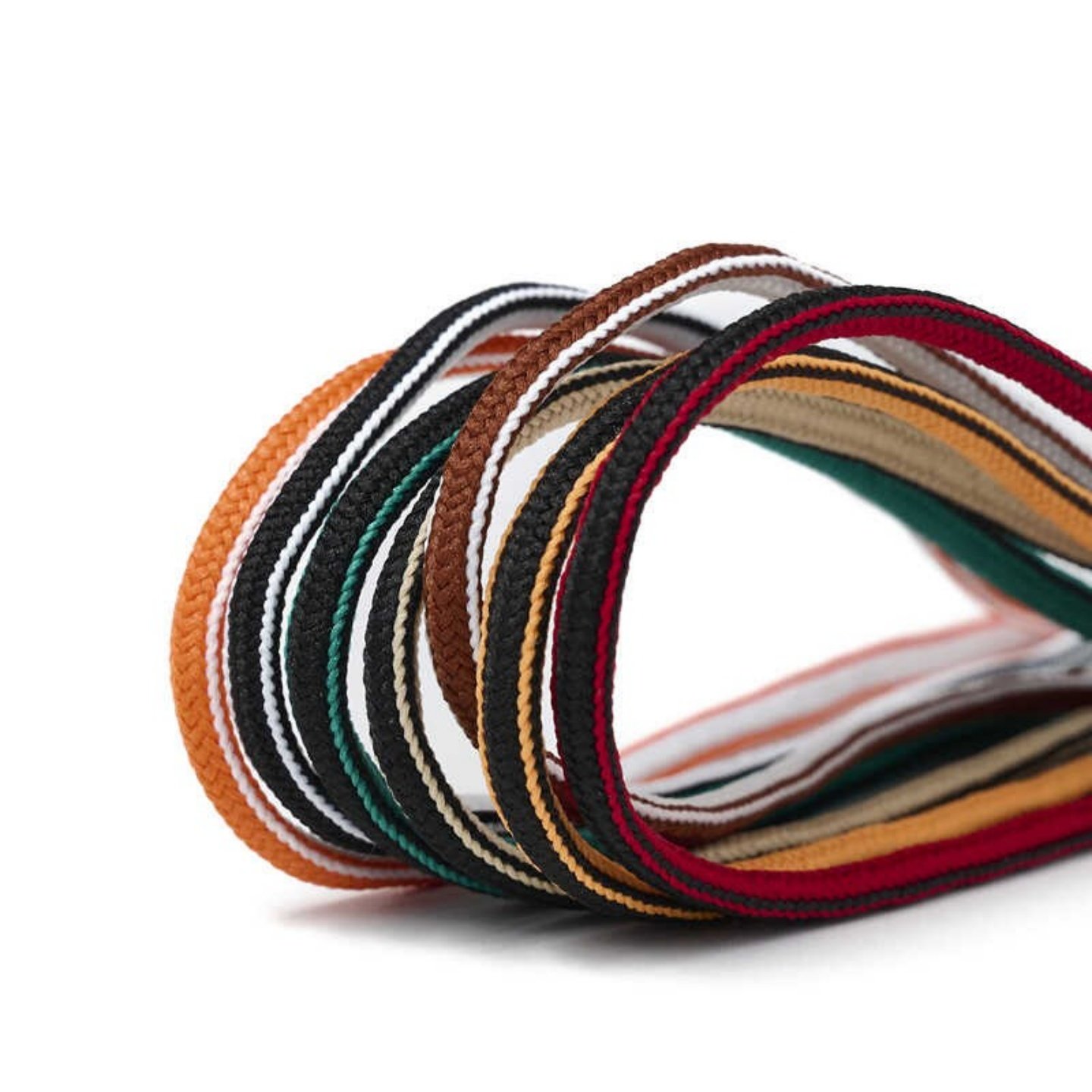 半圆双色拼色鞋带120CM长