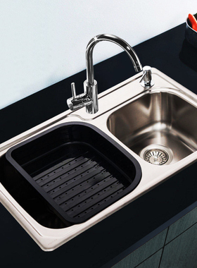 科勒密顿抗油大小槽K-45924T-2FD+齐悦98918水槽/洗菜盆+厨房龙头