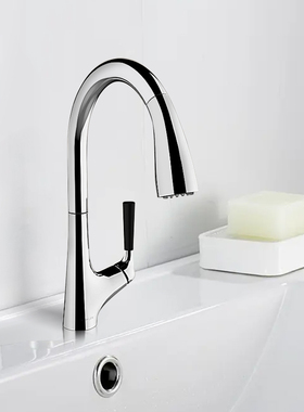 科勒抽拉式厨房龙头K-562T-B4-CP玛亚科水槽可旋转龙头24337