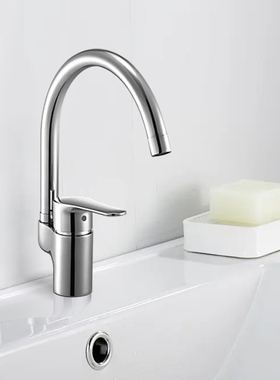 科勒水龙头 K-98918T-CP全铜单把单孔龙头冷热可旋转厨房龙头