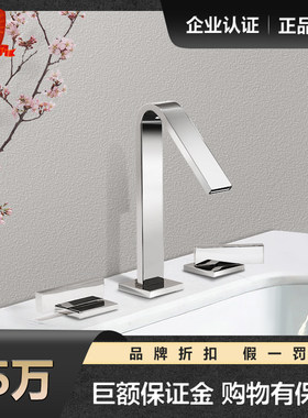 科勒台盆双把三孔分体冷热水龙头