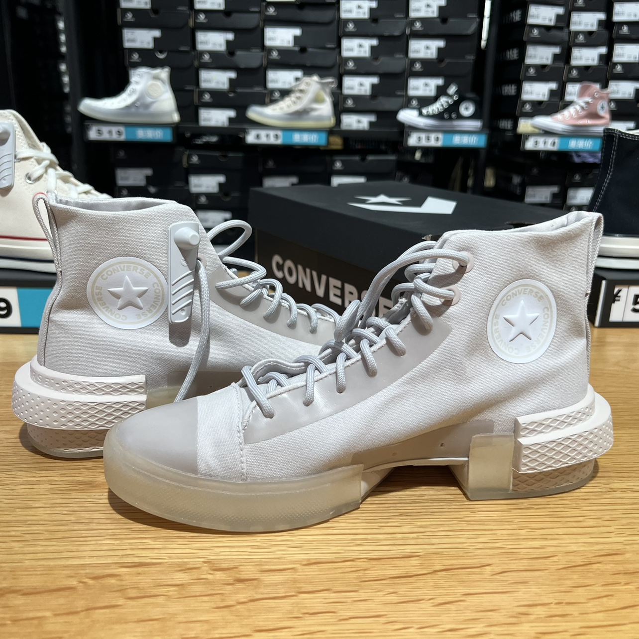 拼接高帮帆布鞋匡威休闲高帮男女