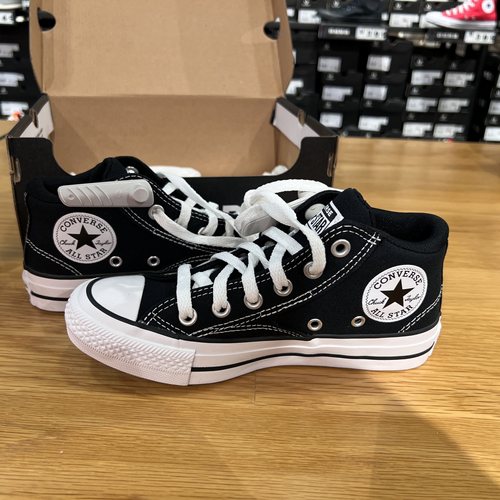 匡威系带allstar纯色黑色时尚经典休闲中帮帆布鞋男女 A00811C