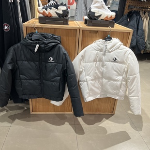 匡威FW22纯色Logo印花连帽拉链面包服棉服外套女款 10023736A01A03