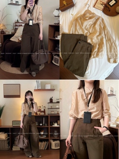 YOYOCOO莱赛尔天si荡领宽松廓形防晒透感气质长袖 衬衫