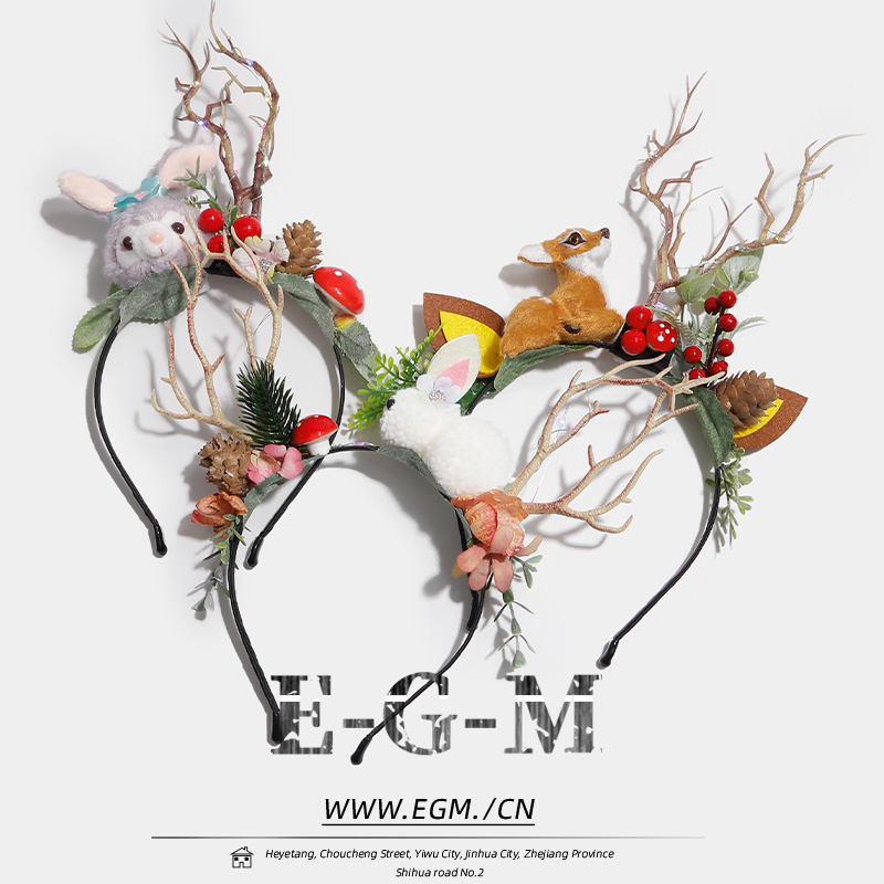 会发光圣诞节发箍鹿角儿童少女