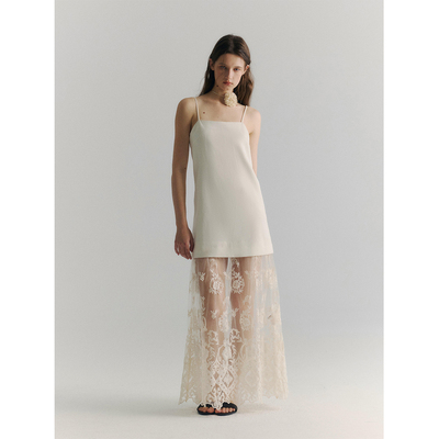 SoftSelf·目之所驻法式白色蕾丝半身裙女高级感气质高端羊毛裙子