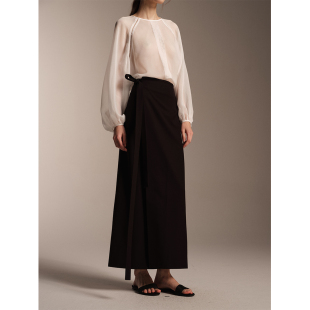 一片裙女高级感 显瘦百搭极简静奢围裹式 SOFTSELF雾绒诗秋季 新款