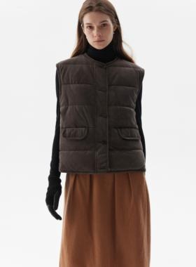 SoftSelf·和煦之墨麂皮绒正反两穿加厚冬日短款轻薄休闲马甲外套