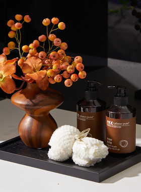 东南亚软装高档会所酒店卫浴柜洗漱台套装摆件大理石乳液瓶毛巾盘