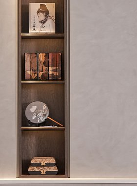 新中式书柜茶水柜展示收纳柜小屏风扇子装饰盒收纳盒样板间高级感