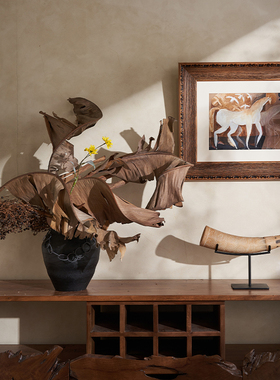 侘寂风玄关台系列装饰象牙棒摆件