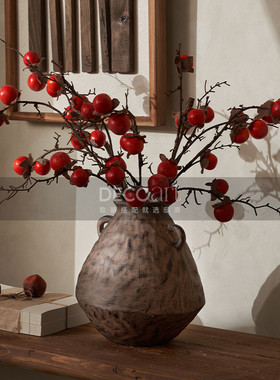 集设样板间民宿风奶油原木风邸高软装设计搭配日式侘寂风花瓶摆件