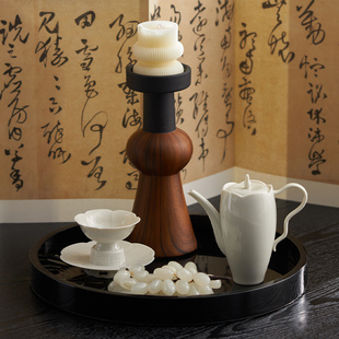 宫廷古装剧复古中式甜点台托盘茶具杯盏烛台美陈场景布置装饰摆件