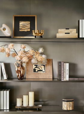 集设复古风背景柜书柜道具假书摆件收纳盒装饰摆画邸高搭配高级感