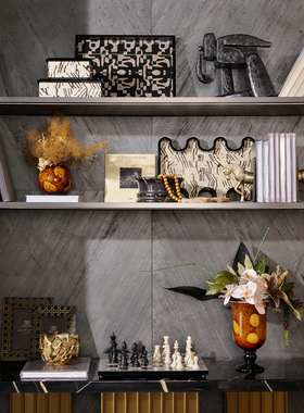 秋冬轻奢书房装饰组合饰品套装