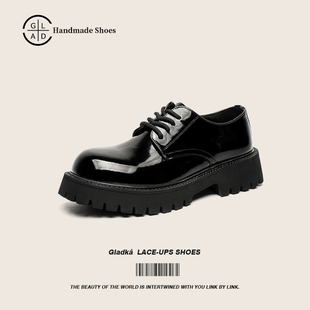 Gladka德比鞋男款高级感黑色休闲皮鞋厚底增高商务正装新郎结婚鞋