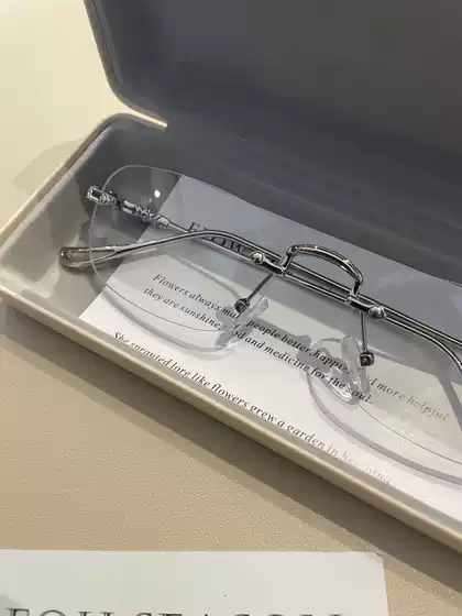 European and American Plain Men's Elegant Abstinence-Type Glasses with High Cold Feeling Business Frameless Anti-Uv Myopia Frame for Women