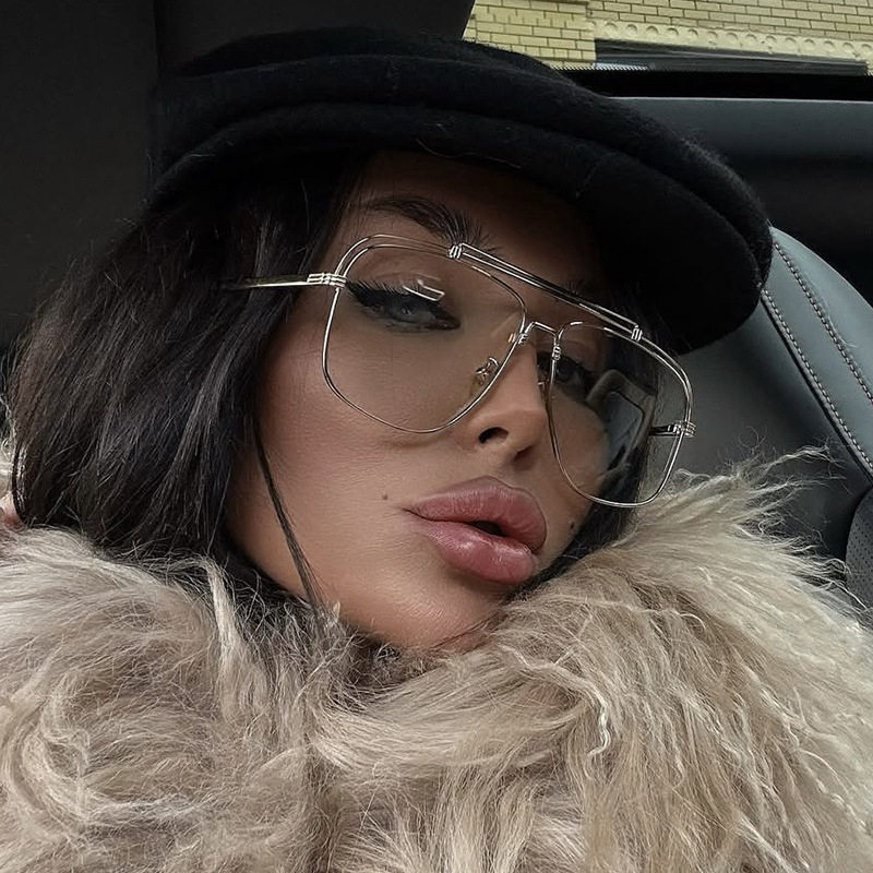 时尚百搭金属太阳镜大框开车驾驶墨镜个性遮阳欧美太阳眼镜高级感