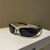 赛博未来感银色y2k男女同款 骑行墨镜网红户外登山骑行偏光太阳镜