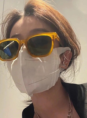 韩版太阳镜女复古茶色橘色isn个性网红款大脸显瘦防紫外线墨镜男