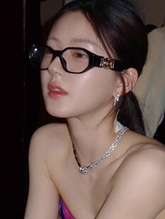 赵露思同款黑色方形太阳镜网红墨镜2024新款ins辣妹凹造型平光镜