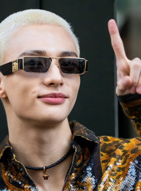 PATTYKOU防紫外线金属长方形男士