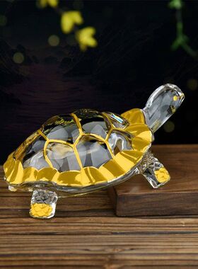 金像 北欧新款创意水晶玻璃乌龟摆件客厅桌面家居装饰品现货批发