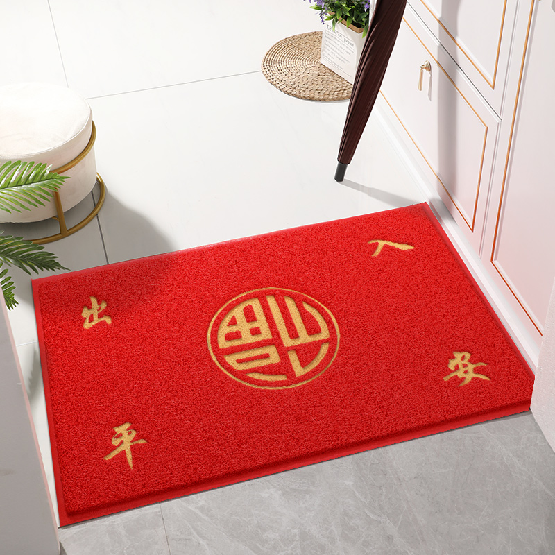 地垫入户门垫家用进门门口塑料丝圈地毯出入平安欢迎光临脚垫定制_虎窝淘